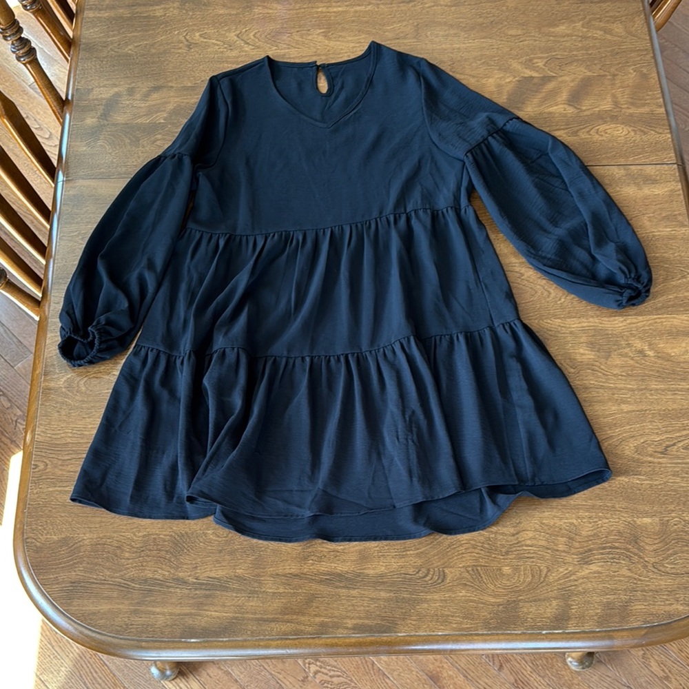 Elegant Black Long Sleeve Dress